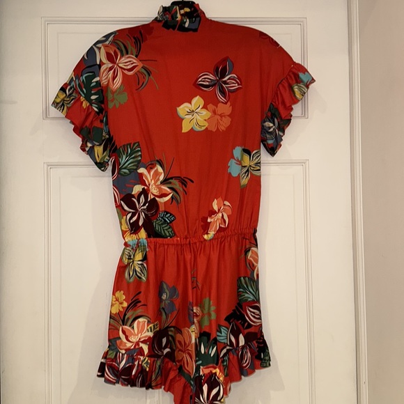 ALEXIS Red Floral Faine Romper XS - Picture 10 of 11